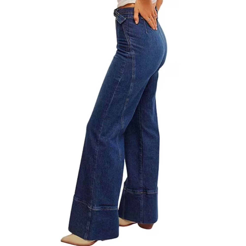 Free People Blue Flare & Wide Leg Jeans - Picture 3 of 9